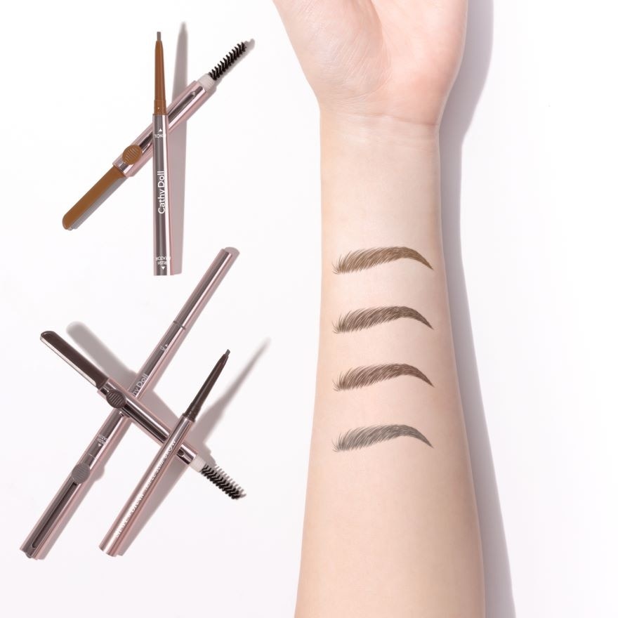 Cathy Doll Shave Draw Triple Slim Brow 0.08g 02 Medium Brown