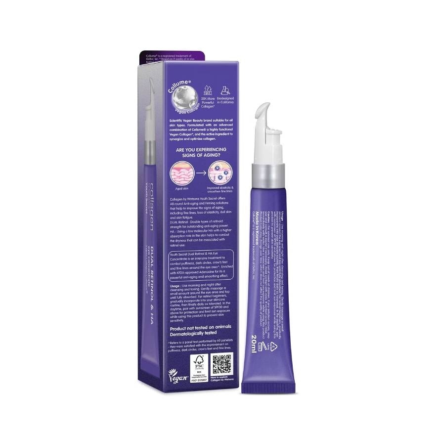 Collagen by Watsons Youth Secret Dual Retinol  HA Eye Concentrate 20ml.