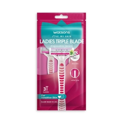 Watsons Watsons Ladies Triple Blade Disposable Razors 3 pcs.