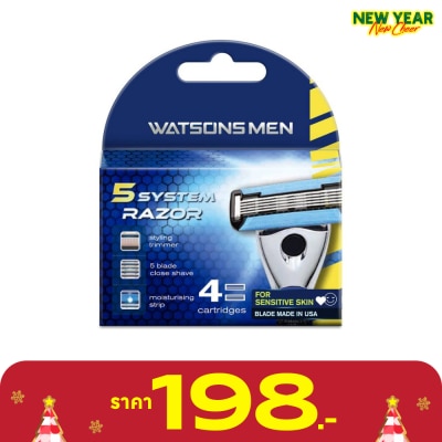 Watsons Watsons Men 5 System Razor  4 Catridges.