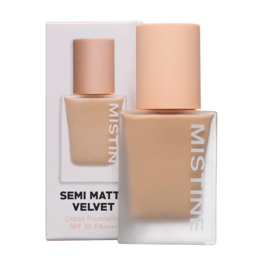 Mistine Semi Matte Velvet Liquid Foundation SPF 50 PA++++ 35g. FN3 Soft Tan