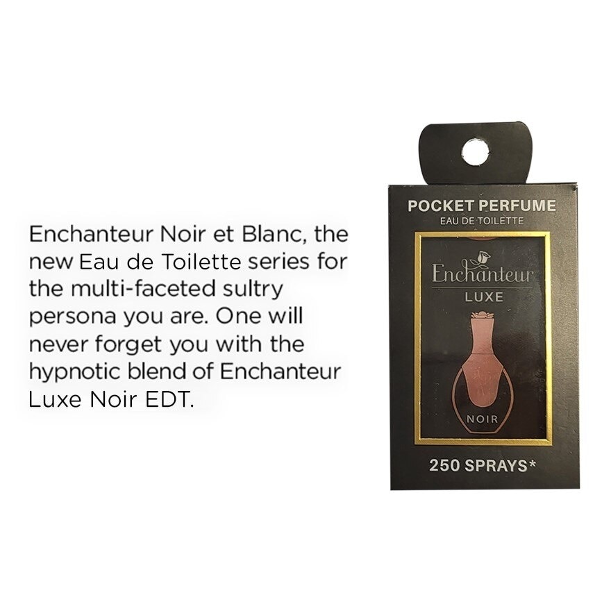 Enchanteur Luxe Pocket Perfume Eau De Toilette 18ml. Noir