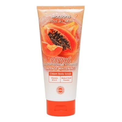 Watsons Watsons Papaya Glutathione  Vitamin C Intense Whitening Cream Body Scrub 200g.