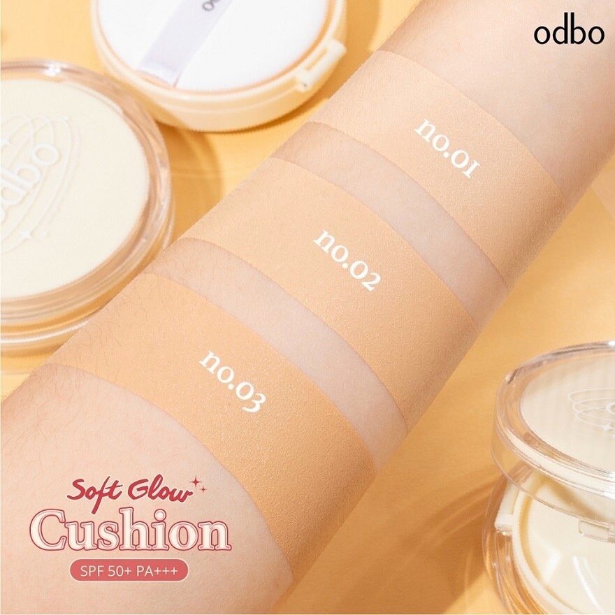 Odbo Soft Glow Cushion SPF50+ PA+++ 11g. + Free Refill 11g. 01 Light-Medium