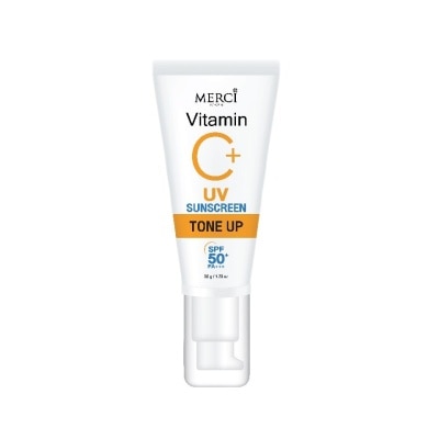 Merci Merci Vitamin C+ UV Sun Screen Tone Up SPF50+ PA+++ 35 G. ครีมกันแดด