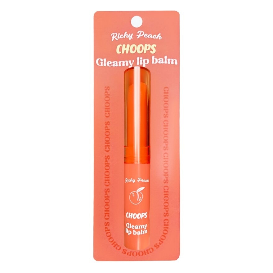 Choops Gleamy Lip Balm 1.8g. Richy Peach