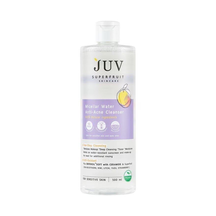 JUV Micellar Water Anti-Acne Cleanser 500 Ml.+80 Ml.