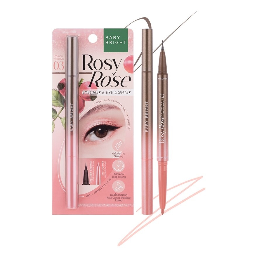 Baby Bright Rosy Rose Eyeliner And Eye Lighter 0.3ml+0.2g 03 Peach Wedding