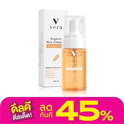 Vera เวร่า ออร์แกนิค ไรซ์ คลีนเซอร์ มูสโฟม 100 มล. มูสโฟมข้าวญี่ปุ่นเนื้อนุ่ม