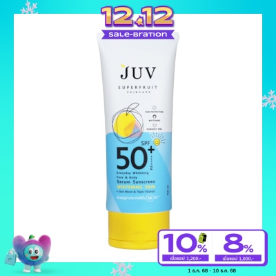Juv จุ๊ฟ เอฟวรี่เดย์ ไวท์เทนนิ่ง เฟช บอดี้ เซรั่ม ซันสกรีน เอสพีเอฟ50+ พีเอ++++ 150 มล.