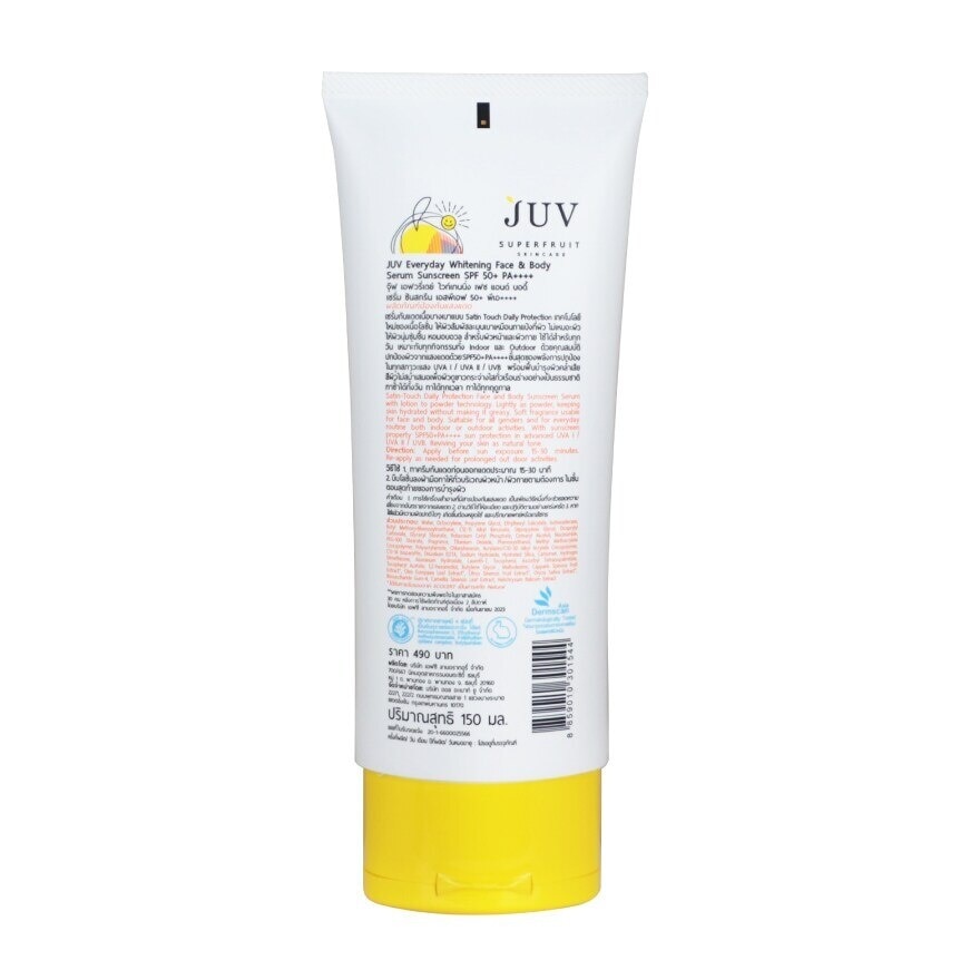 JUV Everyday Whitening Face Body Serum Sunscreen SPF50+ PA++++150 Ml.