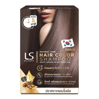 Le Sasha Lesasha Natural Care Hair Color Shampoo Deep Brown 30 Ml.X6'S แชมพูเปลี่ยนสีผม