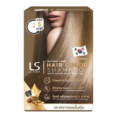 Le Sasha Lesasha Natural Care Hair Color Shampoo Golden Brown 30 Ml.X6'S แชมพูเปลี่ยนสีผม