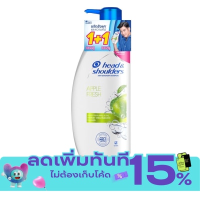 Head&Shoulder เฮด แอนด์ โชว์เดอร์ แชมพู แอนตี้ แดนดรัฟ แอปเปิ้ล เฟรช 370 มล. แพ็คคู่ แชมพูขจัดรังแค image