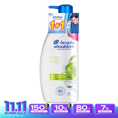 Head&Shoulder Head Shoulders Shampoo Anti Dandruff Apple Fresh 370 Ml. Twin Pack แชมพูขจัดรังแค