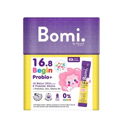 Bomi โบมิ 16.8 บีกิน โพรไบโอ พลัส ชนิดชง สำหรับเด็ก 14 ซอง (รสโยเกิร์ต)