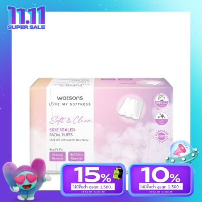 Watsons Watsons Side Sealed Facial Puffs 100 pcs.