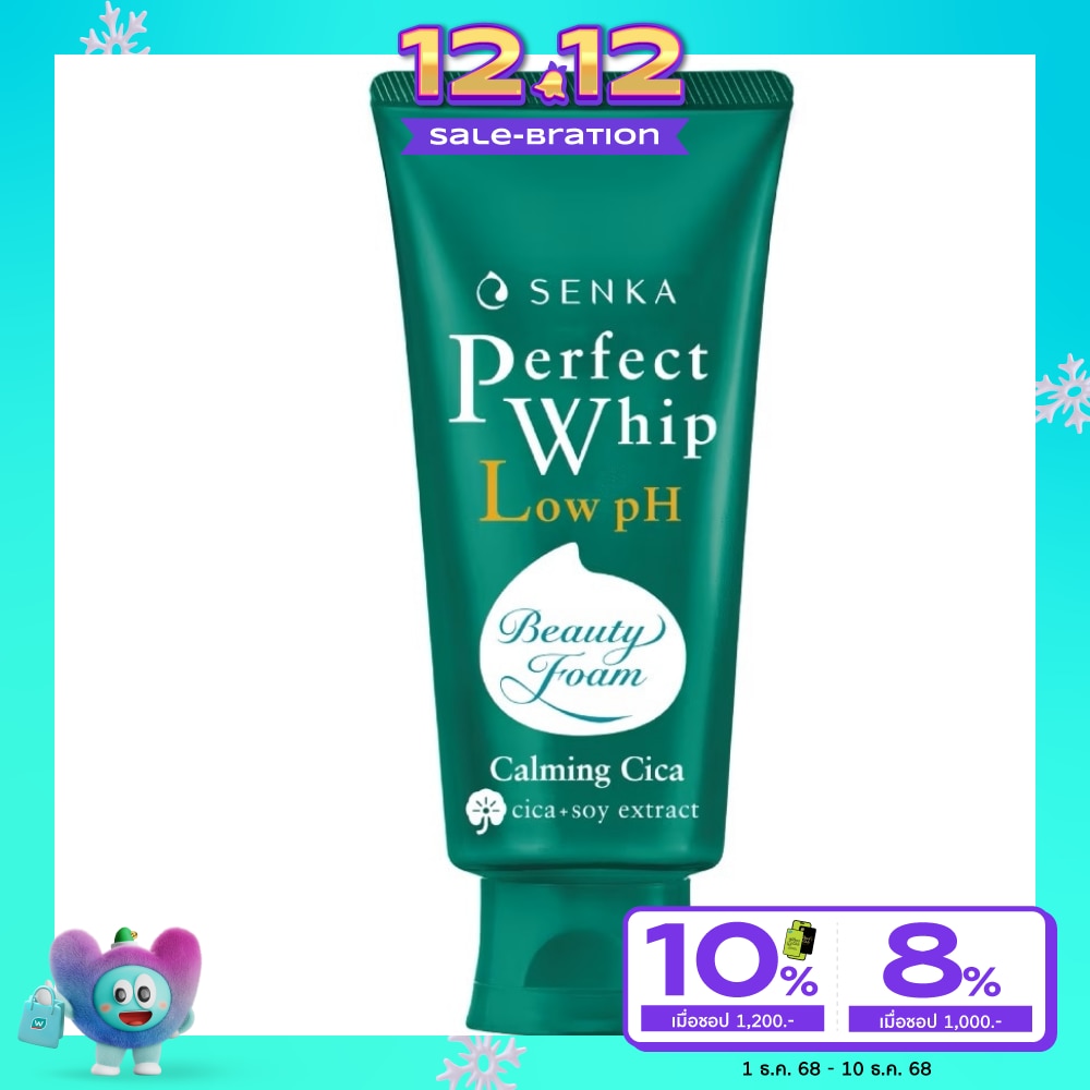 Senka Perfect Whip Low PH Calming Cica 100 G. วิปโฟมล้างหน้า ผิวแพ้ง่าย