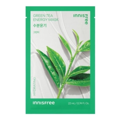 Innisfree อินนิสฟรี กรีน ที เอนเนอร์จี มาส์ก 1 แผ่น มาส์กหน้าผิวชุ่มชื้น ผิวเงางาม อิ่มน้ำ