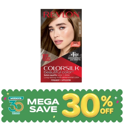 Revlon - เรฟลอน คัลเลอร์ซิลค์ บิวตี้ฟูล คัลเลอร์ วิท เคราติน No.51 น้ำตาลอ่อน image