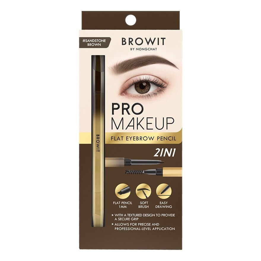 Browit Pro Makeup Flat Eyebrow Pencil 0.08g. Sandstone Brown