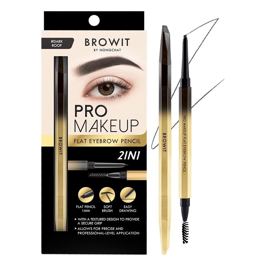 Browit Pro Makeup Flat Eyebrow Pencil 0.08g. Dark Roof