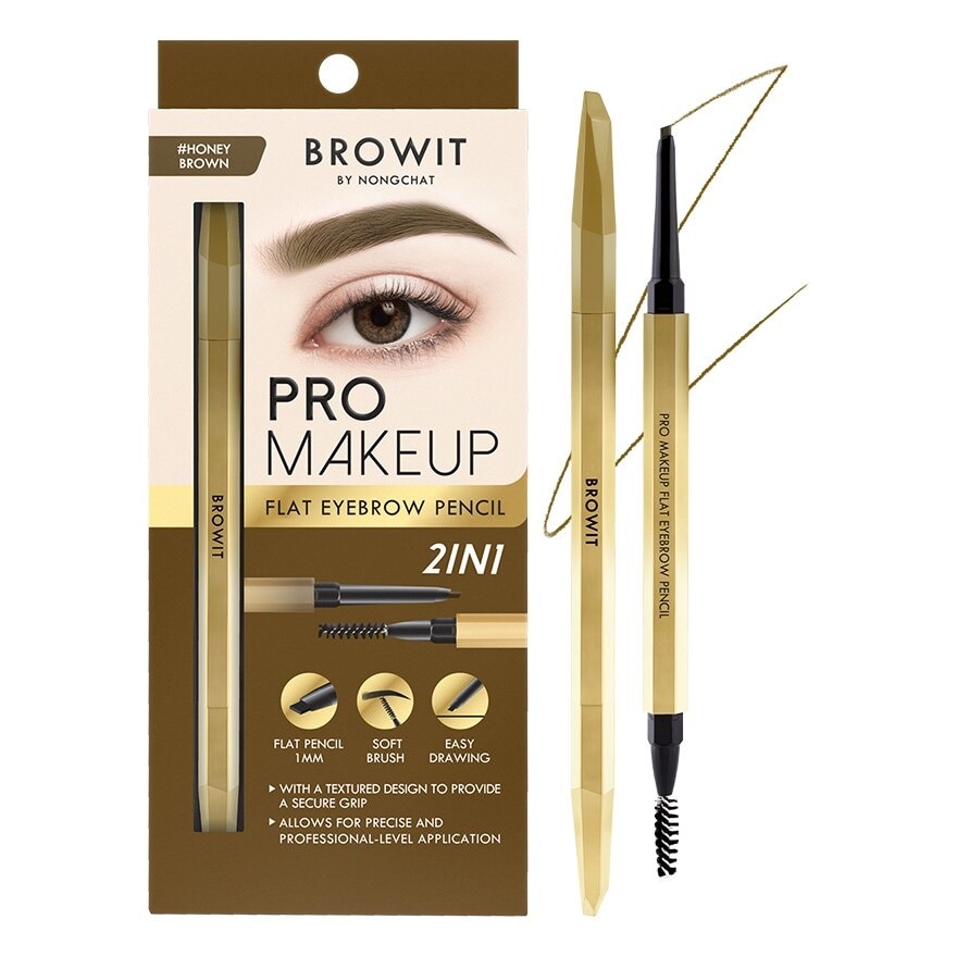Browit Pro Makeup Flat Eyebrow Pencil 0.08g. Honey Brown