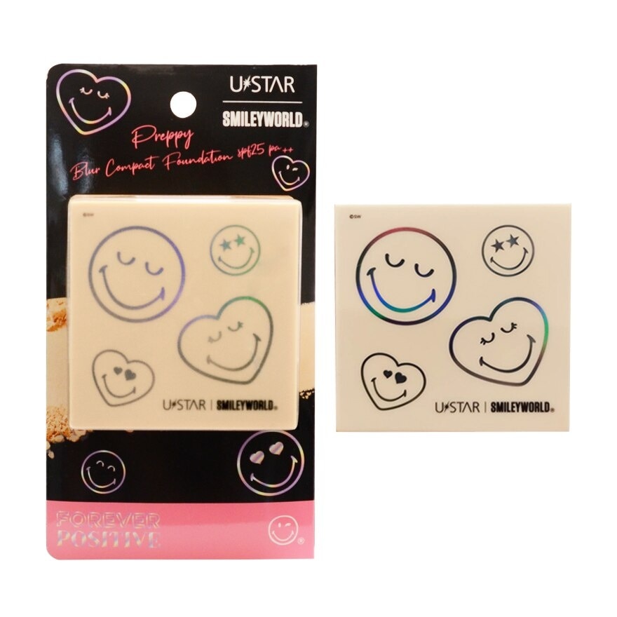 UStar ยูสตาร์ สไมลี่ย์เวิลด์ เพรพพี้ เบลอ คอมแพ็ค ฟาวน์เดชั่น SPF25 PA++ 8ก. เนเชอรัล ไบร์ท