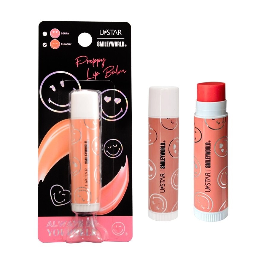 Ustar Smileyworld Preppy Lip Balm 4.5g. Punchy