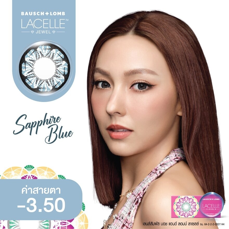 B+L Lacelle Monthly Color Lenses Jewel Blue -3.50