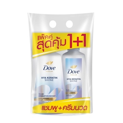 Dove Dove Micellar Shampoo + Conditioner Hya Keratin Shine 350 Ml.Twin Pack