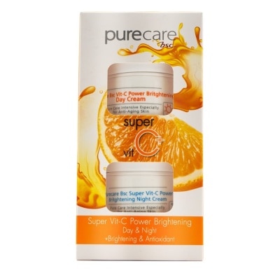 Pure Care เพียวแคร์ บีเอสซี วิตซี พาวเวอร์ ไบรท์เทรนนิ่ง เดย์แอนด์ไนท์ ครีม 20ก.