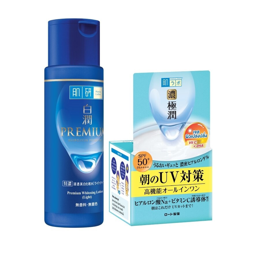 Hada Labo Premium Whitening Lotion Light 170 Ml.+ UV Perfect Gel SPF 50+ PA++++ 90 G.