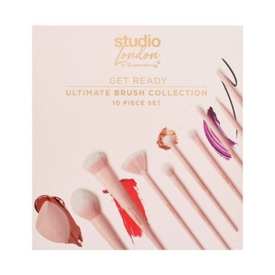 Studio London by Superdrug Get Ready Ultimate Brush Collection 10 Piece Set.