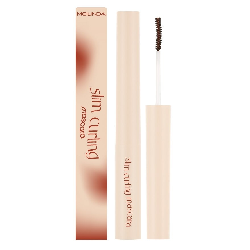 Meilinda Slim Curling Mascara 3g. 04 Coral Brown