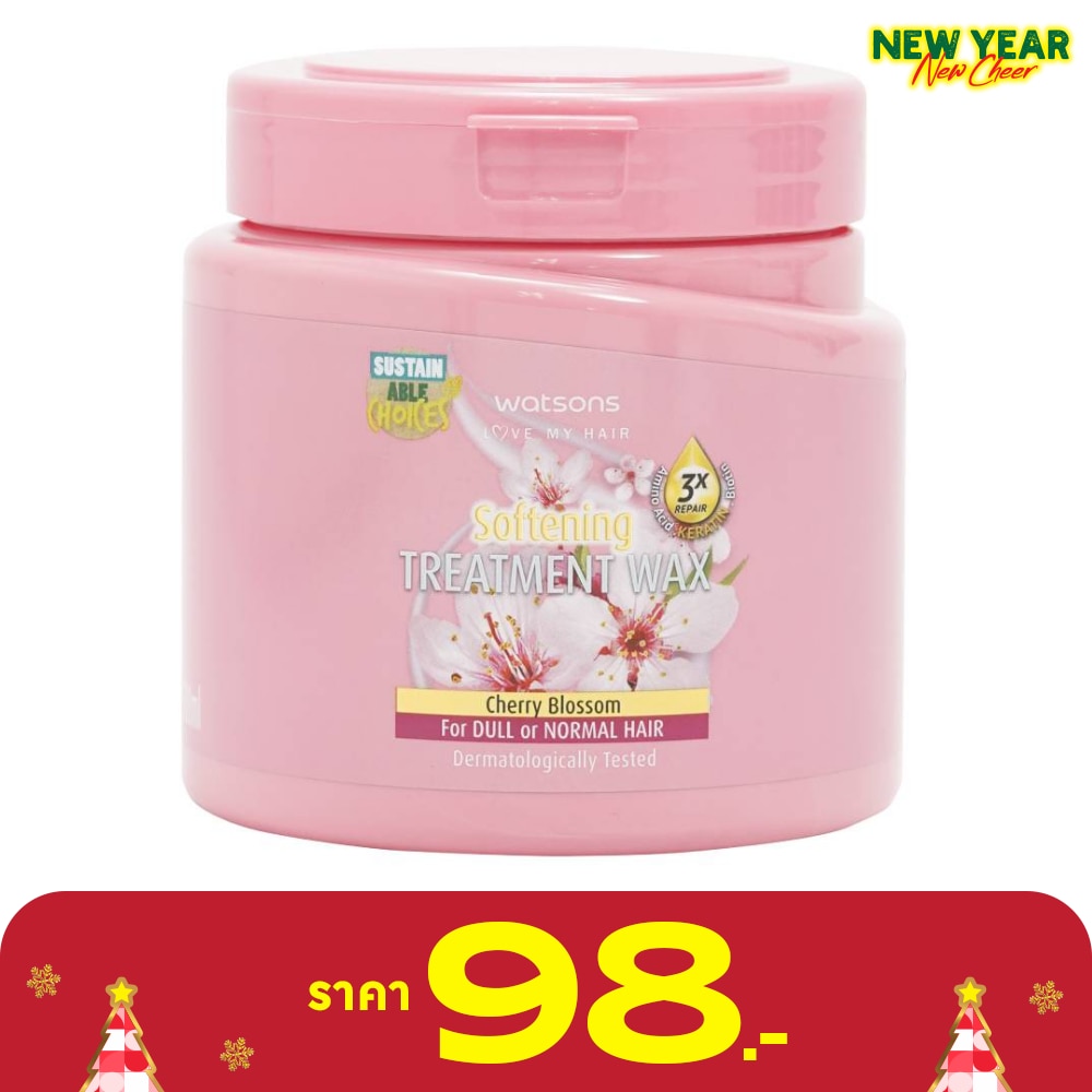 Watsons Treatment Wax Cherry Blossom for Dull or Normal Hair 500ml.