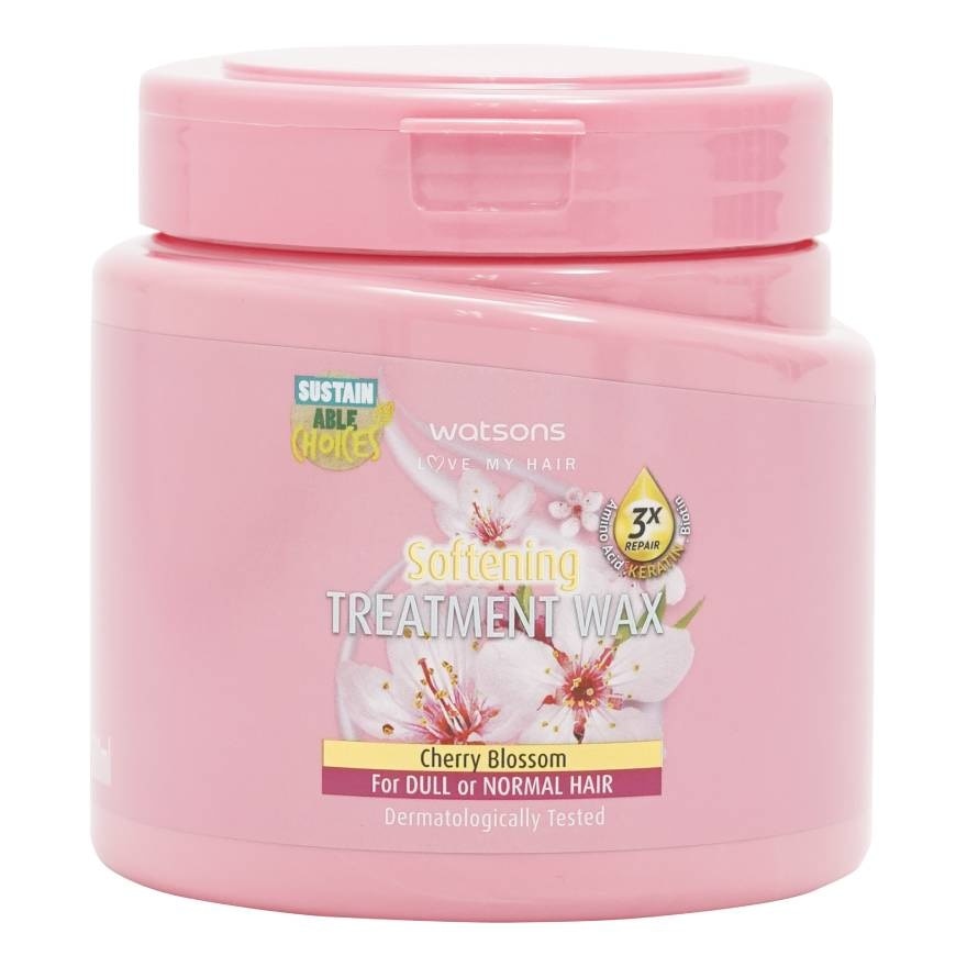 Watsons Treatment Wax Cherry Blossom for Dull or Normal Hair 500ml.