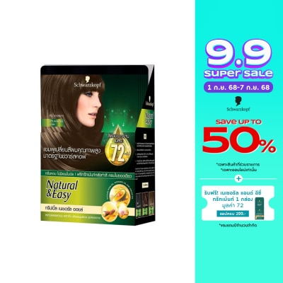 Natural & Easy เนเชอรัล แอนด์ อีซี่ แฮร์ คัลเลอร์ แชมพู สีน้ำตาลเทา 6 ซอง