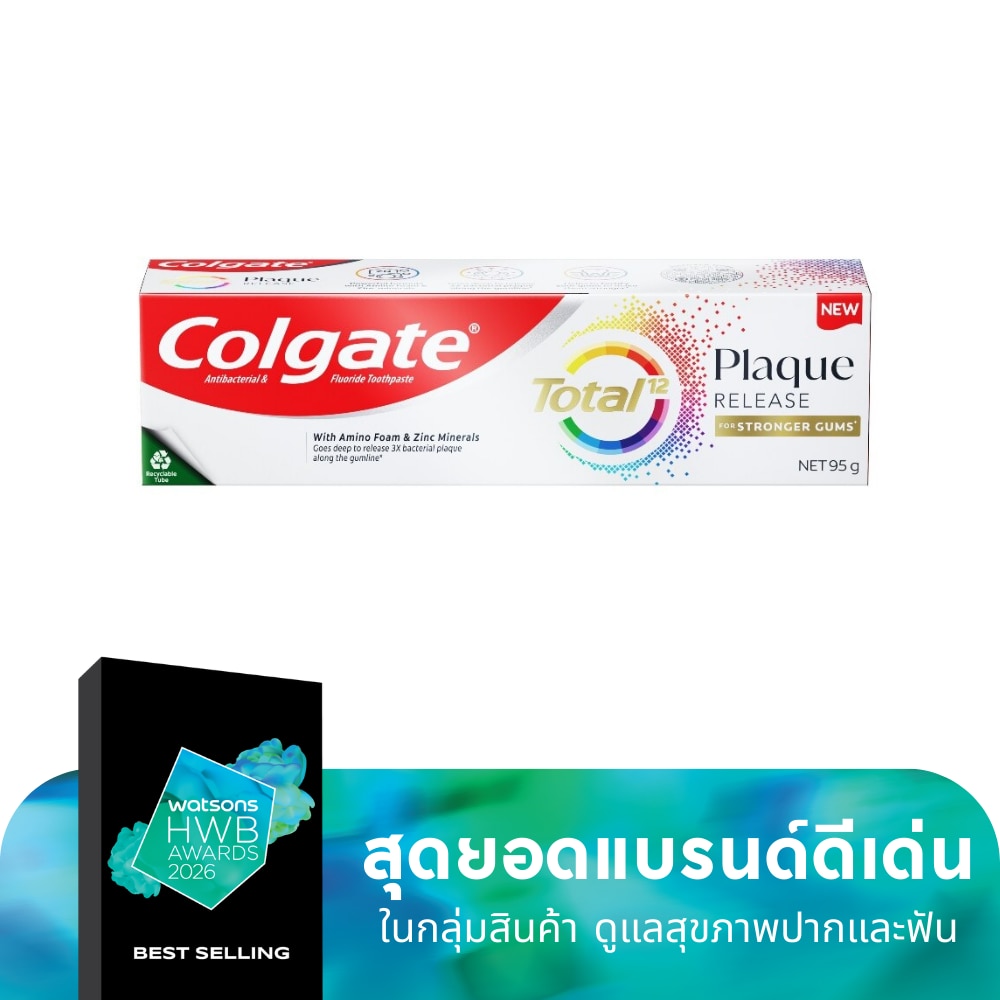 Colgate คอลเกต ยาสีฟัน โททอล พลัค รีลีส เจนเทิล ฟราแกรนท์ มินท์ 95 กรัม