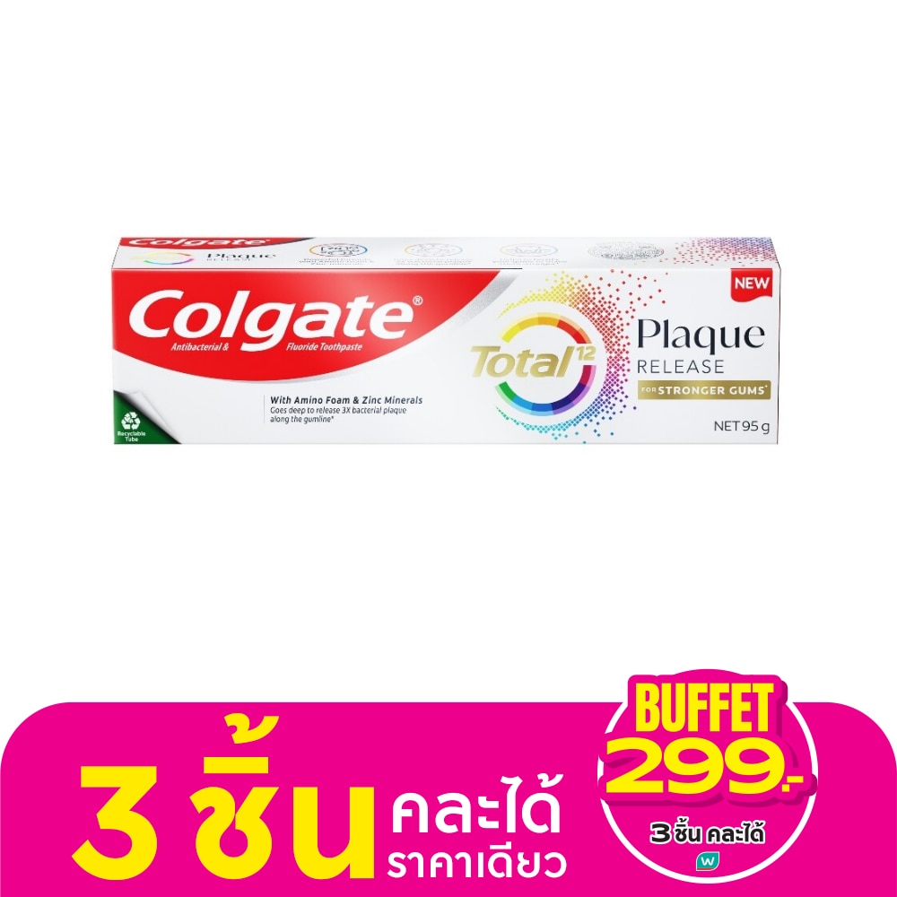 Colgate คอลเกต ยาสีฟัน โททอล พลัค รีลีส เจนเทิล มิ้นท์ 95 กรัม