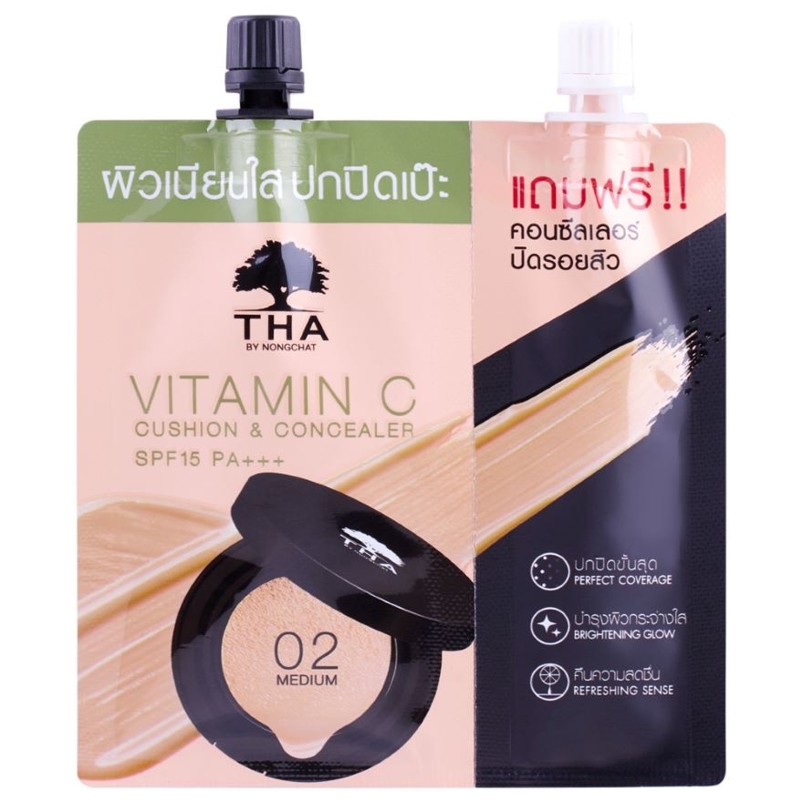 THA By Nongchat Vitamin C Cushion And Concealer SPF15 PA+++ 9g. 02 Medium