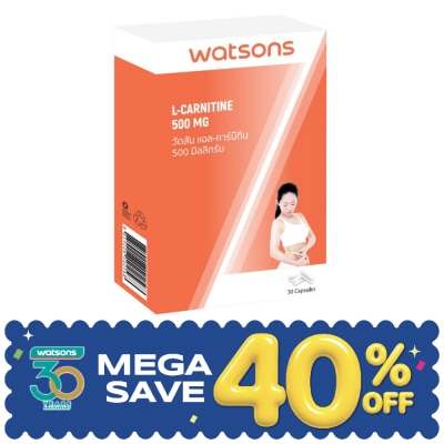 WATSONS - วัตสัน แอล-คาร์นิทีน 500 มิลลิกรัม (ผลิตภัณฑ์เสริมอาหาร) 30 แคปซูล image