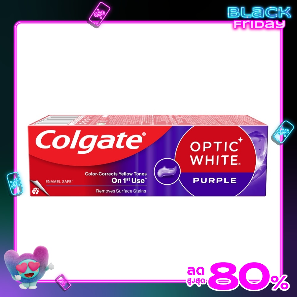 Colgate คอลเกตอ๊อพติคไวท์ เพอร์เพิล 100 กรัม ยาสีฟันคอลเกตเพอร์เพิล