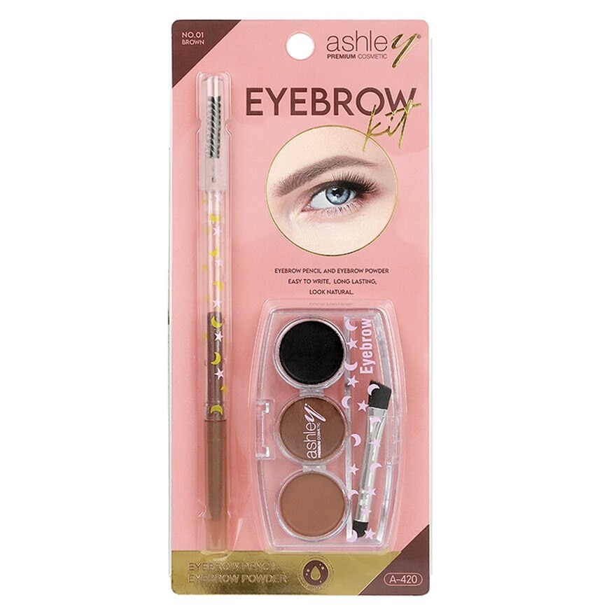 Ashley Eyebrow Kit 0.1g. + 6g. 01 Brown