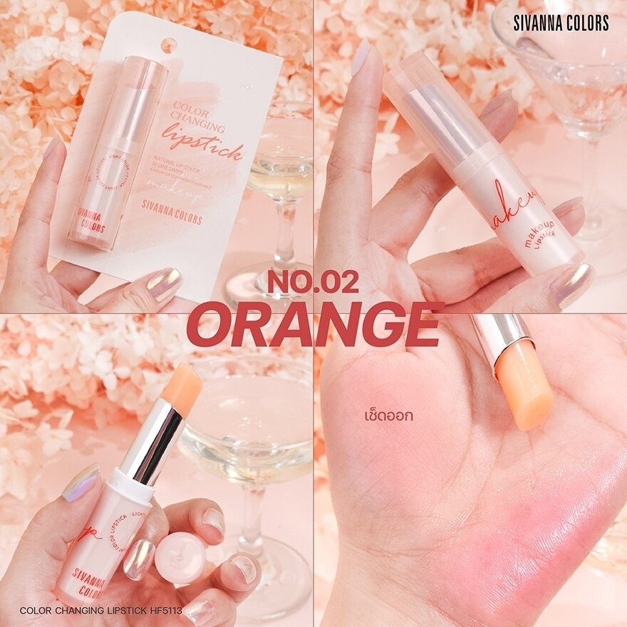 Sivanna Color Changing Lipstick 3.2g. 02 Orange