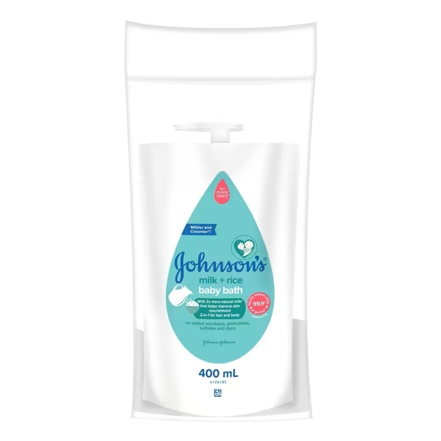 Johnsons Baby Milk+Rice Bath 500+Refill 400 Ml. สบู่เหลวอาบน้ำ สระผม เด็ก