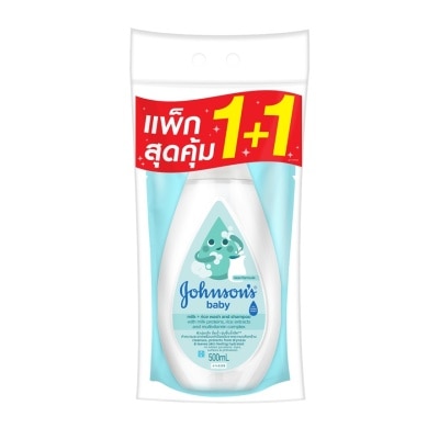 Johnson - Johnson's Baby Milk + Rice Wash  Shampoo 500 Ml.+Refill 400 Ml.
