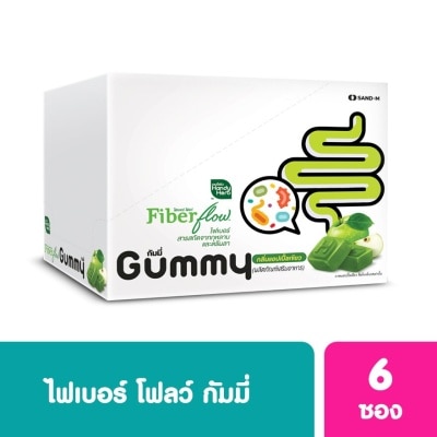 Handy Herb แฮนดี้เฮิร์บ ไฟเบอร์ โฟลว์ กัมมี่ กลิ่นแอปเปิ้ลเขียว 24 กรัม x 6 ซอง