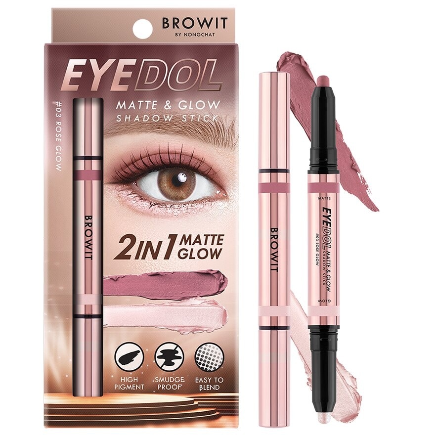 Browit Eyedol Matte And Glow Shadow Stick 1g. 03 Rose Glow