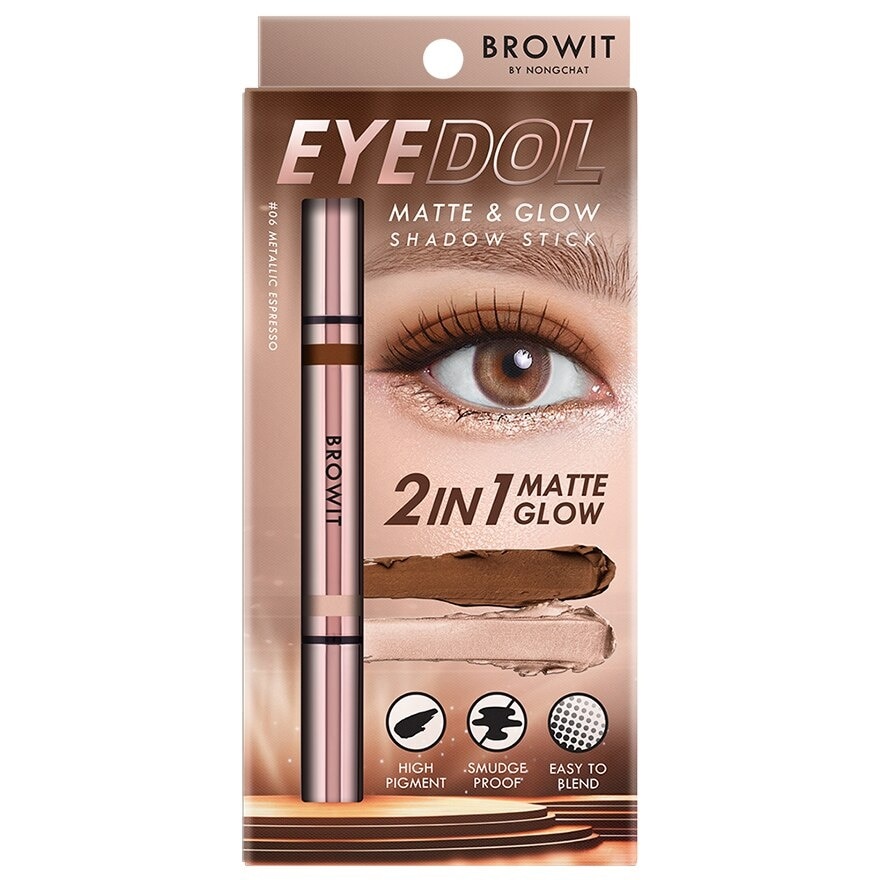 Browit Eyedol Matte And Glow Shadow Stick 1g. 06 Metallic Espresso